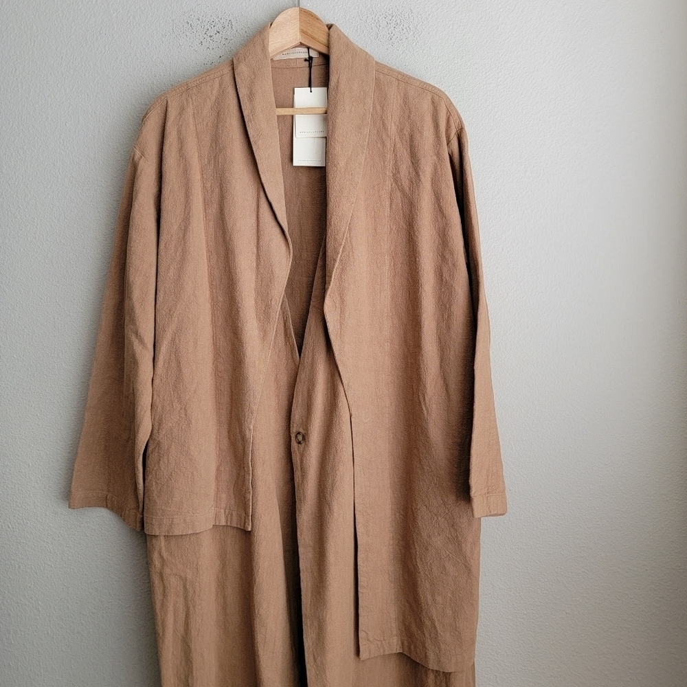 Monica Cordera Asymmetrical Ramie Coat In Clay Pot Os Nwt — image 4 of 8
